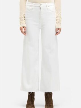 Banana Republic White Wide-Leg High-Rise Jeans
